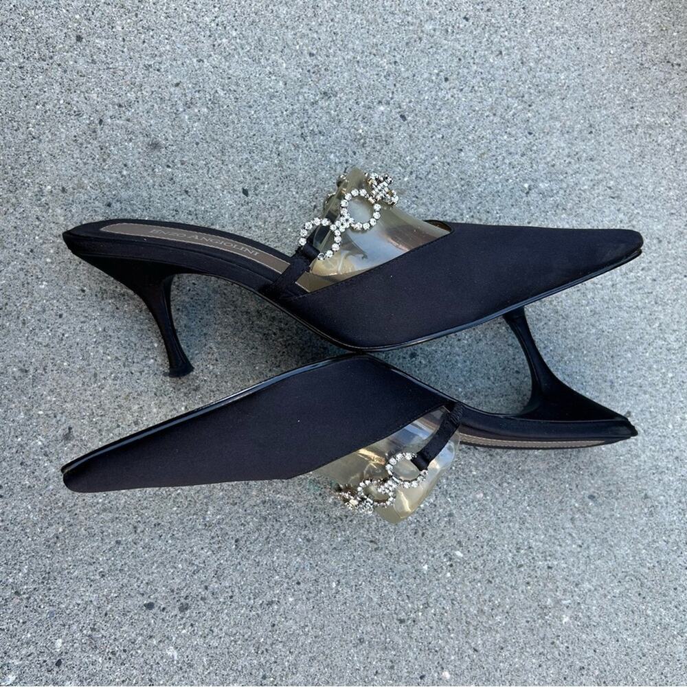 Vintage‎ Enzo Angiolini Satin Rhinestone Mule - Picture 9 of 16